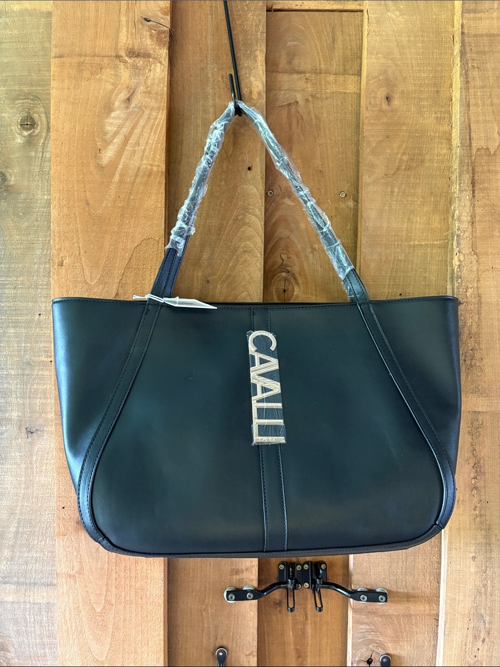 CAVALLI Black Sandra Shopper Shoulder Tote